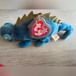 Ty Plush Izzy Chameleon in Blue and Green